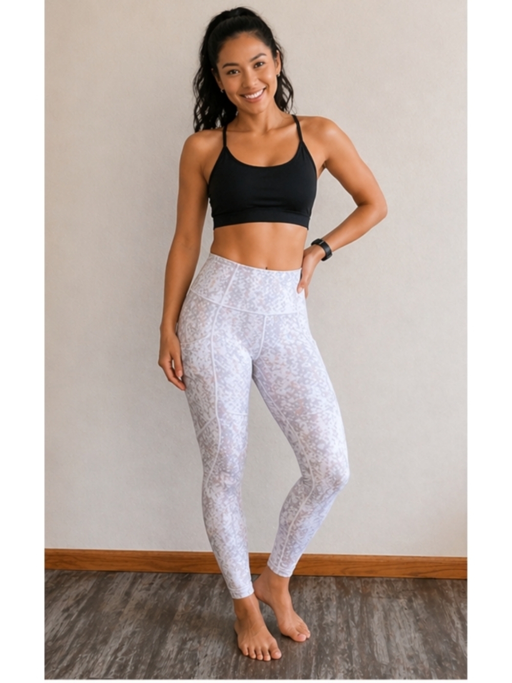 Athleta High-Rise White Printed Women's Leggings